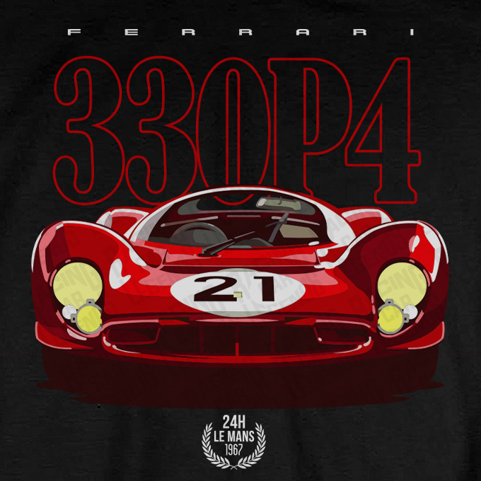 T-shirt Ferrari 330 P4 Black detalle