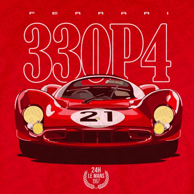 T-shirt Ferrari 330 P4 Red detalle