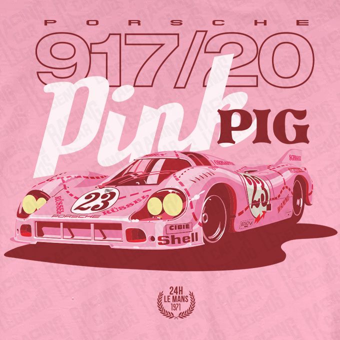 Camiseta Porsche 917/20 Pink Pig Rosa detalle