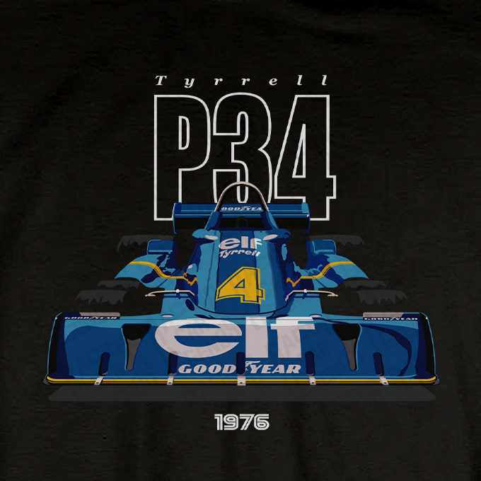 T-shirt Tyrrell P34 Patrick Depailler Black detalle