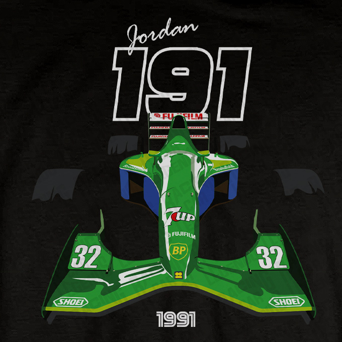 T-shirt Jordan Ford 191 de Michael Schumacher Negra detalle
