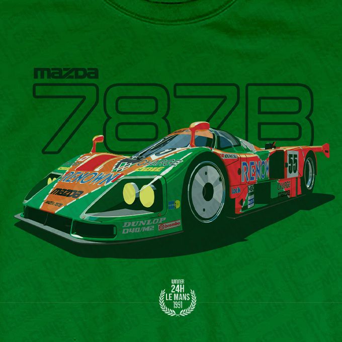 Camiseta Mazda 787B Renown Verde detalle