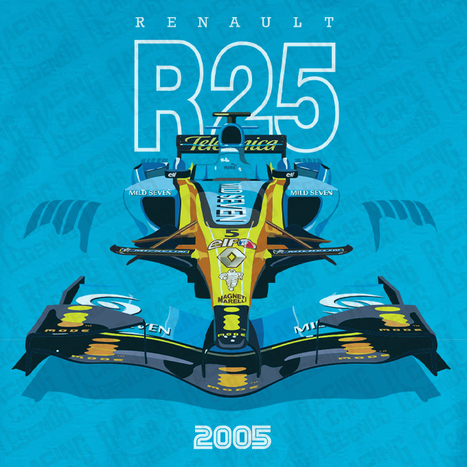 T-shirt Renault R25 Fernando Alonso Blue detalle