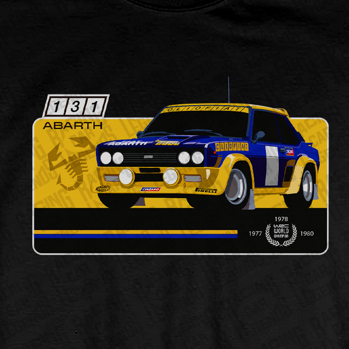 T-shirt Rally Fiat 131 Abarth Rally Black detalle