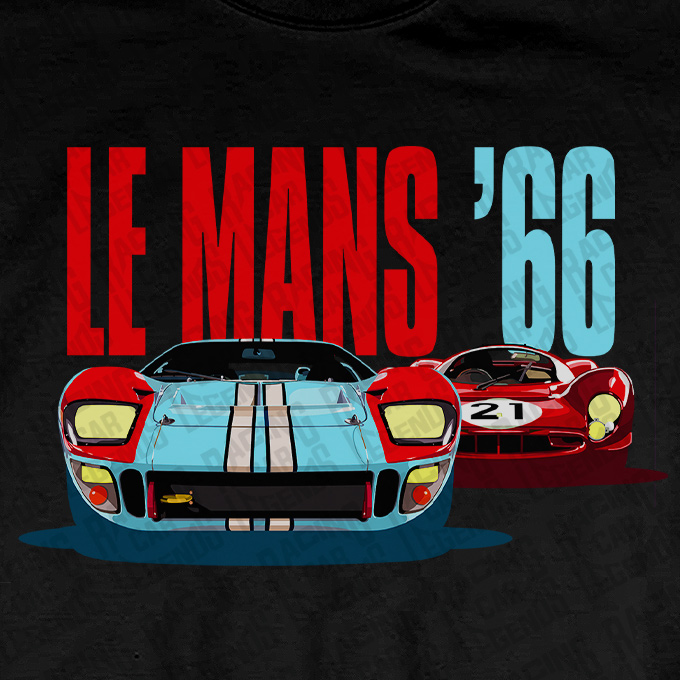 T-shirt Le Mans 66 Ford Vs Ferrari in Black detalle