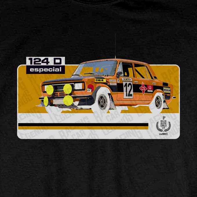 Camiseta Rally Seat 124D Especial Negra detalle