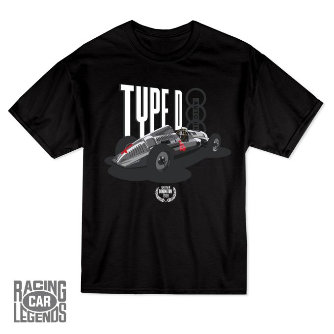 T-shirt Auto Union Type D de Tazio Nuvolari Negra