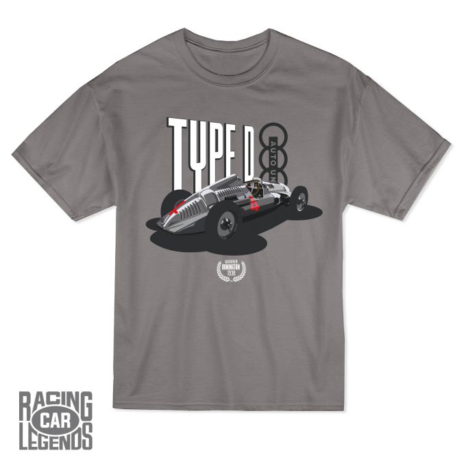 Camiseta Auto Union Type D de Tazio Nuvolari Gris