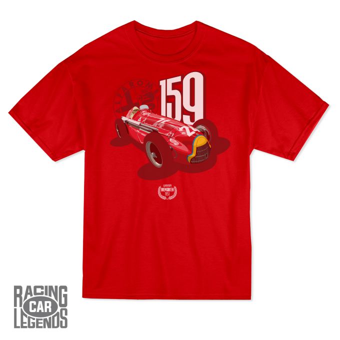 Camiseta Alfa-Romeo 159 de J. M. Fangio Roja