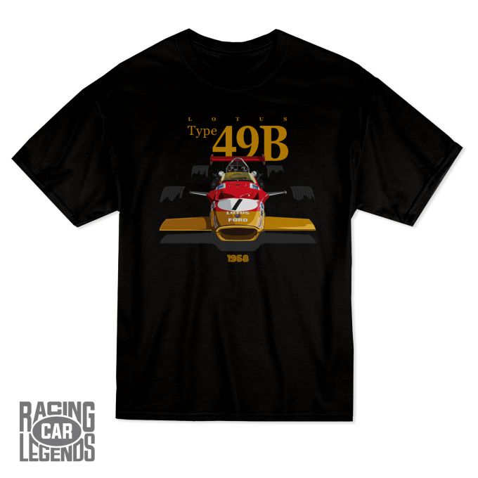 Camiseta Lotus Ford 49B de Graham Hill Negra