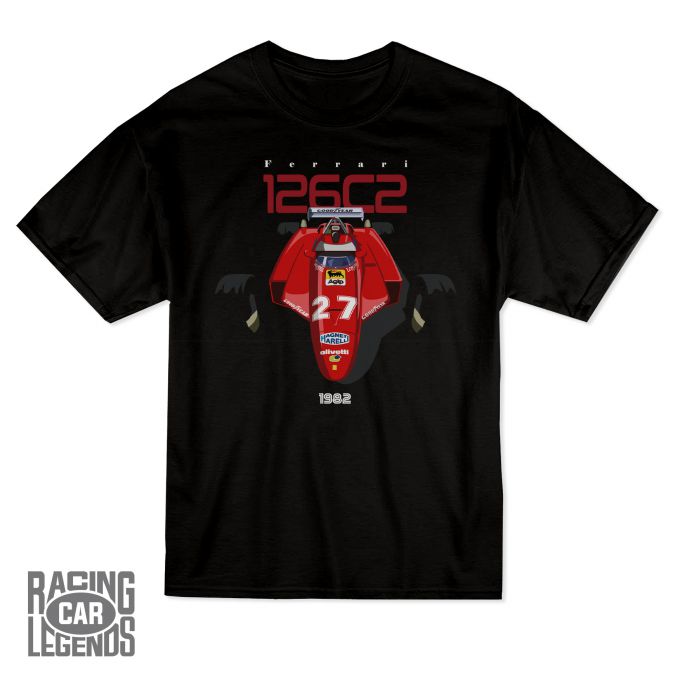 T-shirt Ferrari 126C2 Gilles Villeneuve Negra