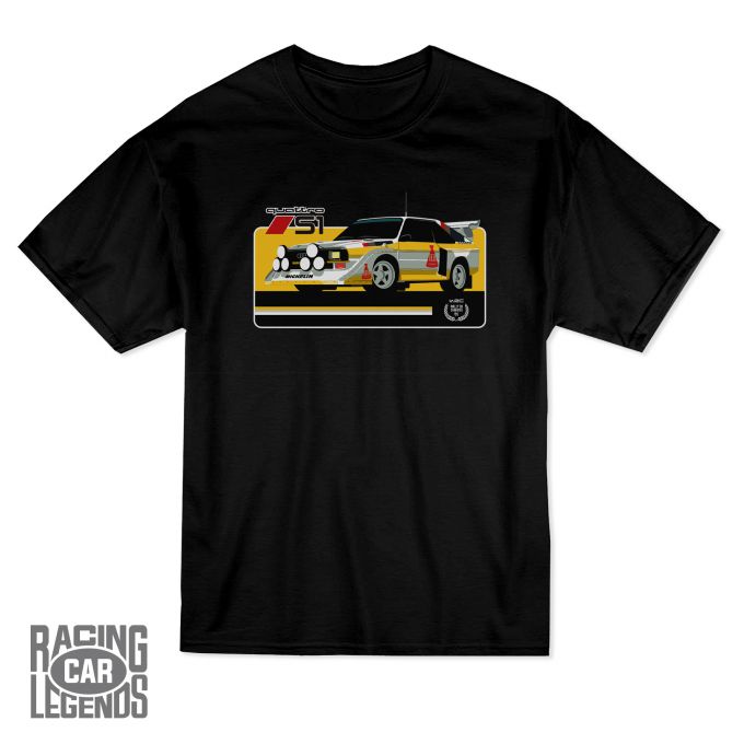 T-shirt Rally Audi Quattro S1 E2 HB Black