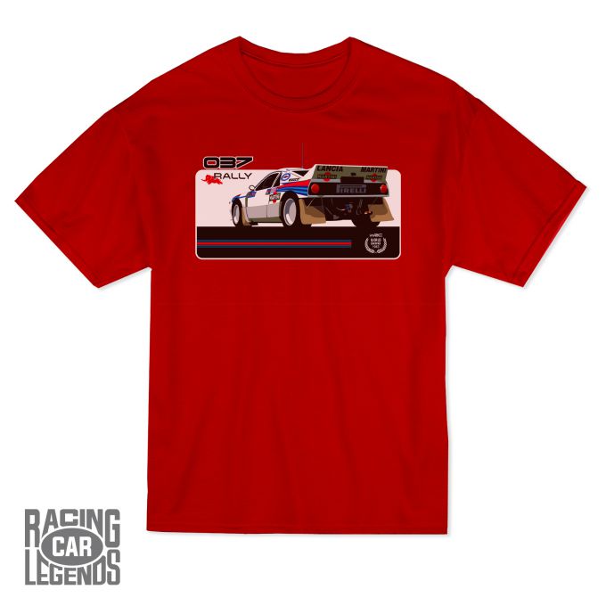 T-shirt Rally Lancia 037 Martini Racing Red