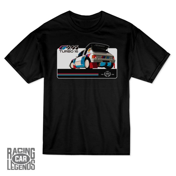 T-shirt Rally Peugeot 205 Turbo16 Black